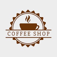 Coffee shop logo, food business template for branding design psd