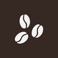 Three coffee beans illustration vector