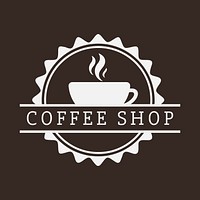 Coffee shop logo, food business template for branding design psd