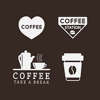 Set of coffee elements and coffee accessories vector