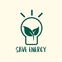 Save energy campaign light bulb symbol