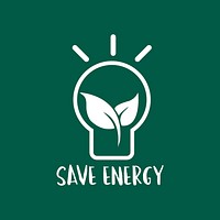 Save energy campaign light bulb symbol