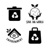 Environment conservation symbol set illustration<br />