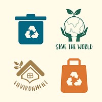 Environment conservation symbol set illustration<br />