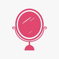 Pink mirror icon cosmetics vector