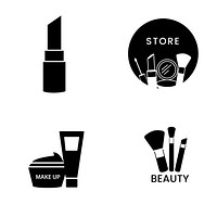 Beauty cosmetics icon set