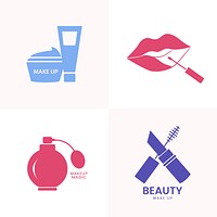 Beauty cosmetics icon set