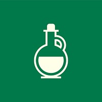 Flask icon vector in green
