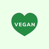 The word vegan in a heart shape vector