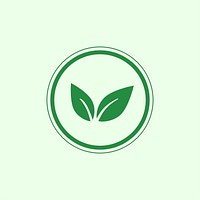 Green vegan logo vector in a circle