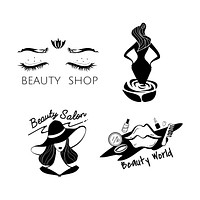 Set of women&#39;s beauty and style icons vector