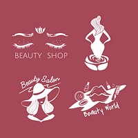 Set of women's beauty and style icons vector