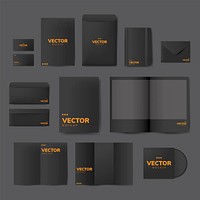 Set of printing material designs mockup vector