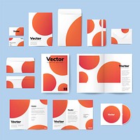 Set of printing material designs mockup vector