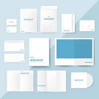 Set of stationery material designs mockup vector