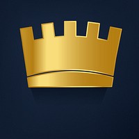 Golden crown on blue background vector