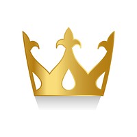 Golden crown on white background vector