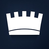 White crown on navy blue vector
