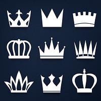 Set of royal crowns vector