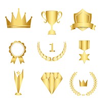 Set of awards and badges vector