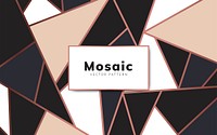 Modern mosaic wallpaper in rose gold, cream, and black