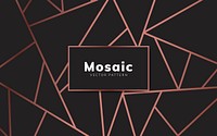 Modern mosaic wallpaper in rose gold and black