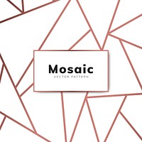 Modern mosaic wallpaper in rose gold and white