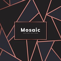 Modern mosaic wallpaper in rose gold and black