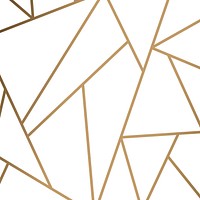 Modern mosaic wallpaper in white and gold