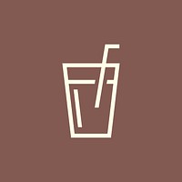 Cold drink restaurant icon vector