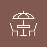 Outdoor dining restaurant icon vector