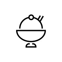 Bingsu korean dessert icon vector