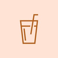 Cold drink restaurant icon vector