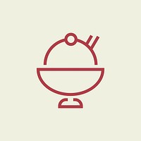 Bingsu korean dessert icon vector