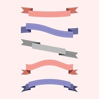 Set of colorful ribbon vectors