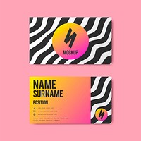 Memphis style creative business card design in bold colors