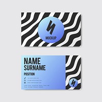 Memphis style creative business card design in bold colors