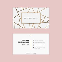 Business card template vector gold abstract pattern set