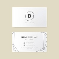 Minimal business card design with geometric shapes