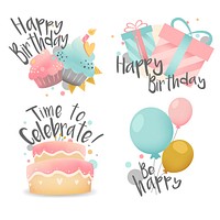 Set of birthday wishes design vector