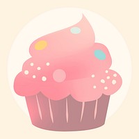 Pink creamy cupcake design vector