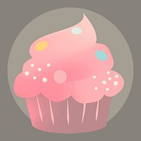 Pink creamy cupcake design vector