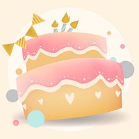 Happy birthday cake design vector