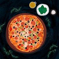 Large Italian pizza illustration