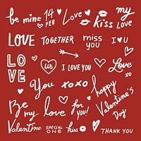 Valentine’s day greeting stickers vector cute card decorations collection