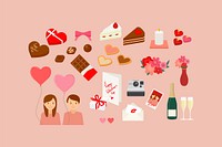 Illustrations of Valentine&#39;s items