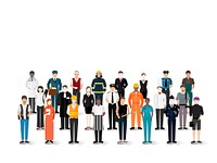 Illustration vector of various careers and professions
