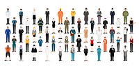 Illustration vector of various careers and professions