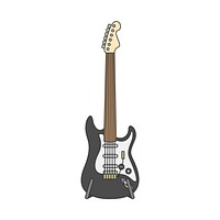Electric guitar illustration isolated on white