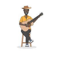 Illustration of an acoustic guitar player